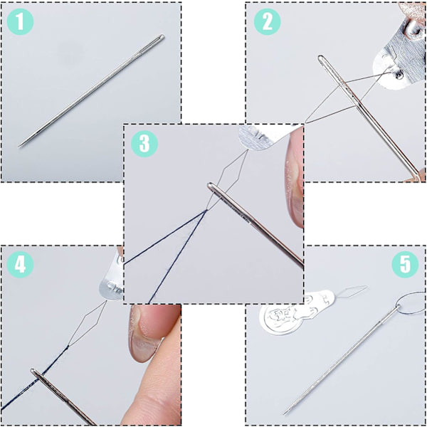 Silver Thread Loop Needle Threaders Aluminium Needle Threader för