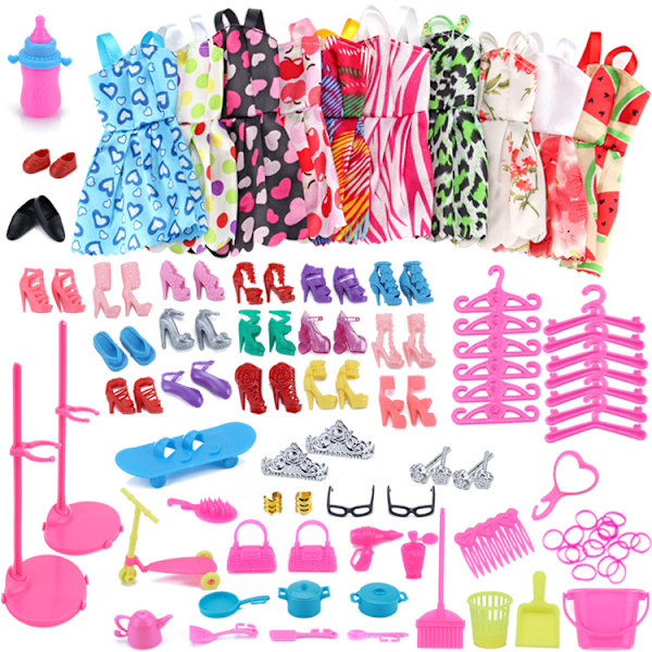 10-delad kjol kostym universell presentask accessoarer skor C