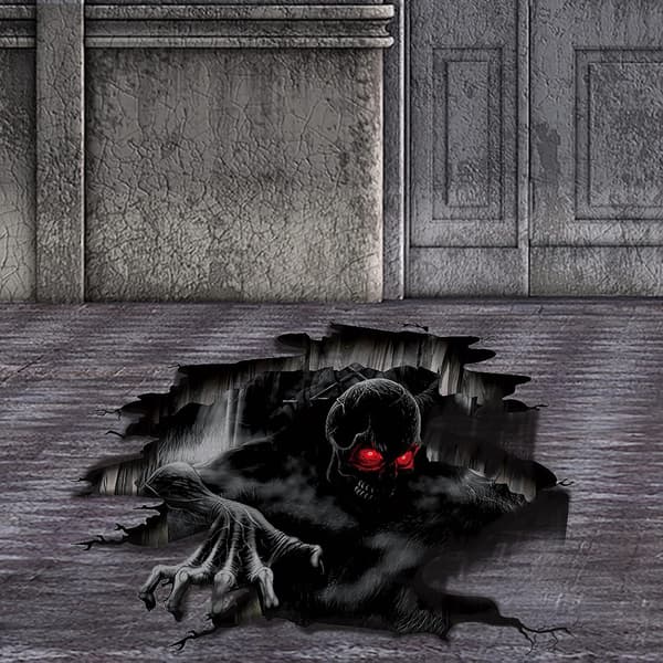Halloween Väggdekor 3D Spökhänder Golv Vägg Tak Dekaler Pe