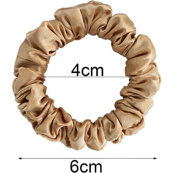 4 st (vita och guld) silkeshår scrunchies, hårsnoddar, kvinnor