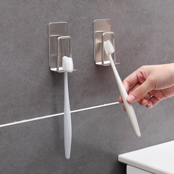 6 stk vægmonteret elektrisk tandbørsteholder med lim til bad