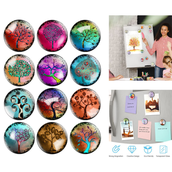 12 Tree Life Fridge Magnets, 3D Fridge Magnet for Office Cabinet