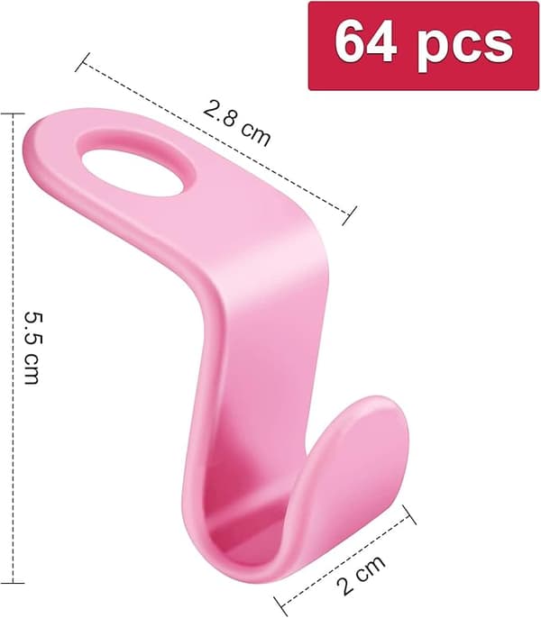(Pinkki) 64 kappaletta ripustin koukut liitoskoukut ripustinten ripustamiseen