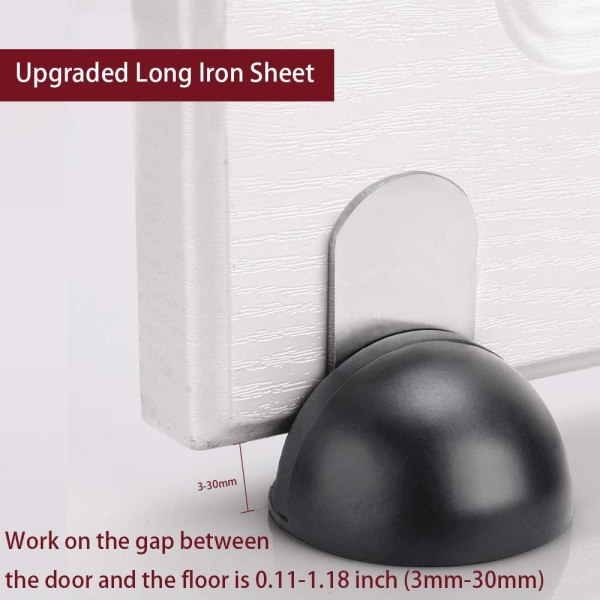 Magneettiset ovienpysäyttimet lattialle asennettava 4-pakkaus Vahva magneettinen ovipysäytin Itsekiinnittyvä magneettinen ovipysäytin Ruostumattomasta teräksestä valmistettu ovenpidin Pehmeästi sulkeutuva ovenmagneetti Raskaat mustat kumiovenpysäyttimet