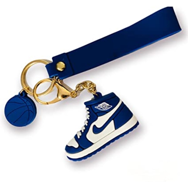 Koripallon avaimenperä - Koripallolahja - Mini kengän avaimenperä, sininen,