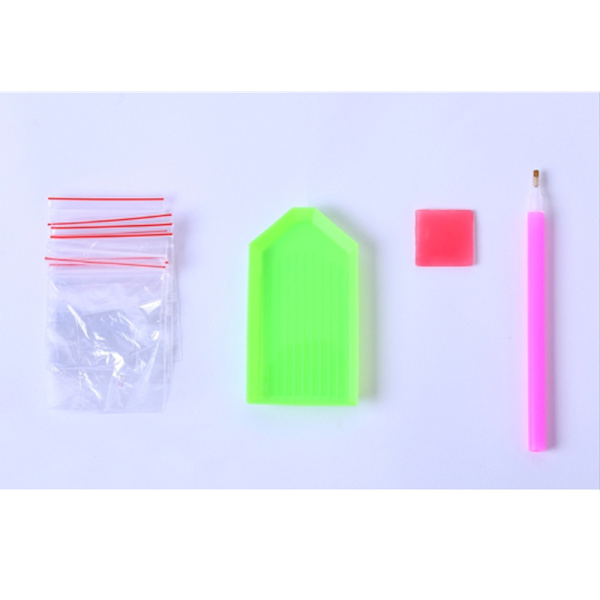 Yksivärinen 14,5x18x3cm DIY Yksisarvinen Timanttimaalauslamppu LED-valolla