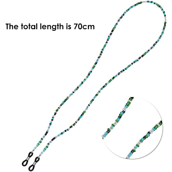 Perlebrillekæde (grøn), brillekædeholder Perlebrille