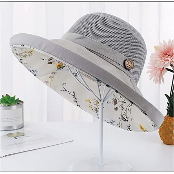 Dam Mesh Solhatt - UPF UV-skydd - Packbar - Bred Brätte