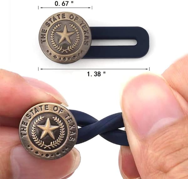 6 st elastiska knappförlängare i gummi för jeans, byxor, kjol