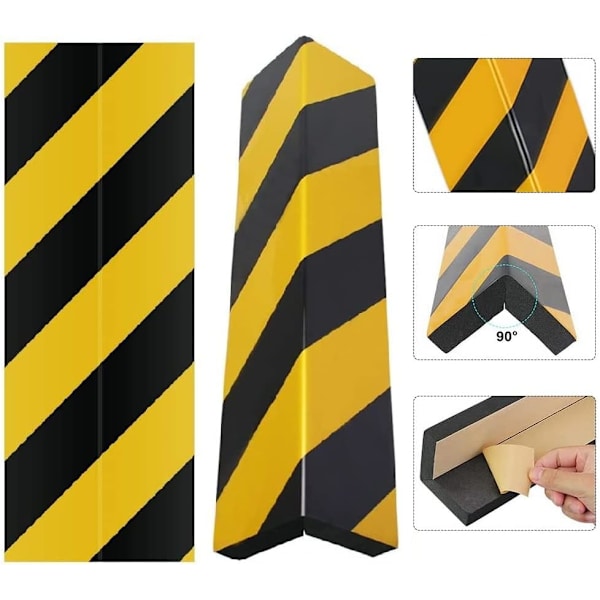 2 kappaletta itseliimautuvaa vaahtomuovikulmasuojaa, 40x15 cm auton ovisuojat, itseliimautuva vaahtomuovinen autotallin puskuri pylväisiin, puistoon, autotallin oveen, kulmaan, seinään (keltainen musta)