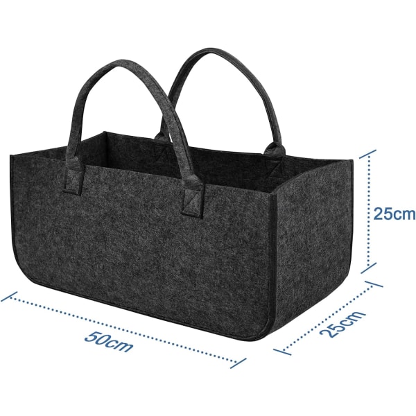 Sæt med 2 filtposer - Sammenfoldelig, transportabel - Mørkegrå, alsidig