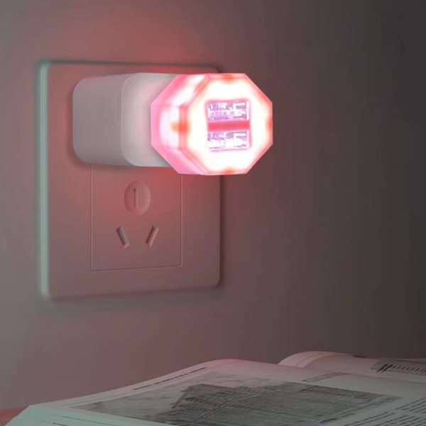 5-delt LED USB-plugg nattlys bærbar disklys 5V les