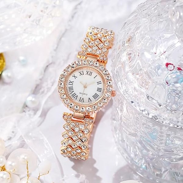 Dames Urværk med Diamanter - Mode Casual Kvartsur - Dameur