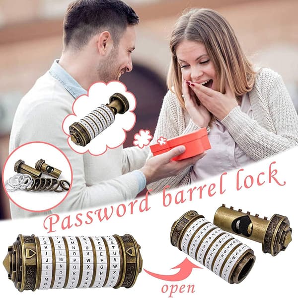 Cryptex Da Vinci-koden Mini Cryptex Lås Pusselboxar med Hemligt (Vit)