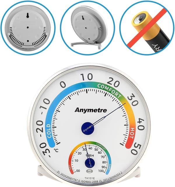 Termometer Hygrometer Innendørs Utendørs Analog Overvåking Temperatur