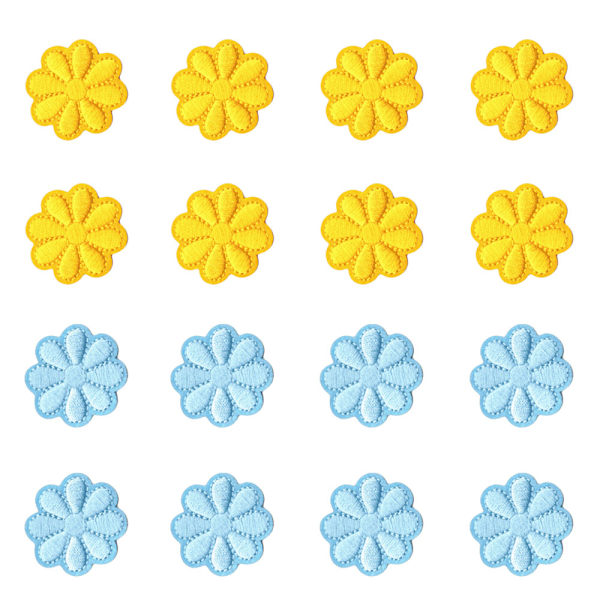 Broderet mærke, patch - 16 stk. (blomster) A