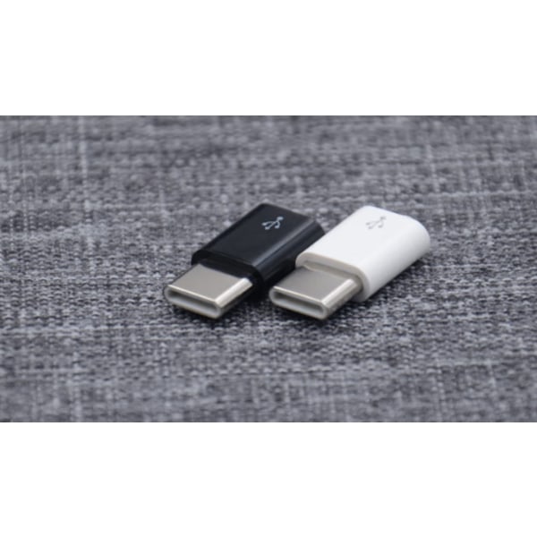 Vit Svart 6st Micro USB till USB - C Konvertera Huvudtyp Android