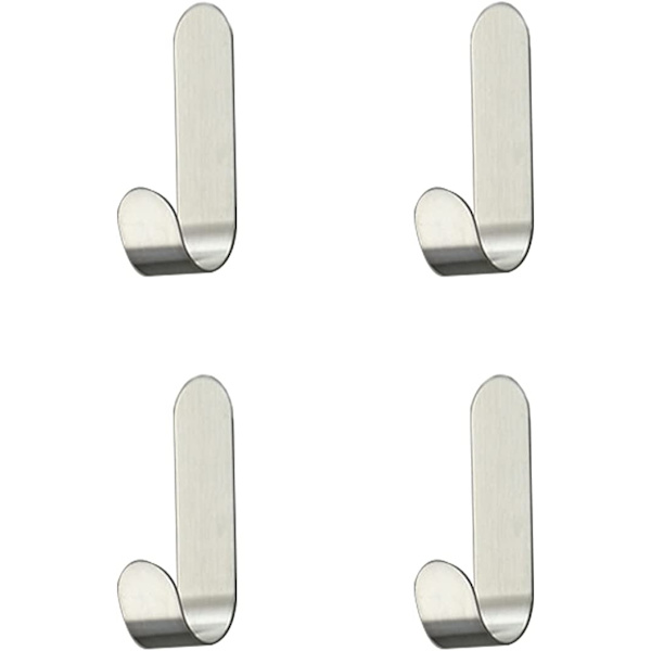 4 stk rustfritt stål selvklebende krok, selvklebende kroker, for