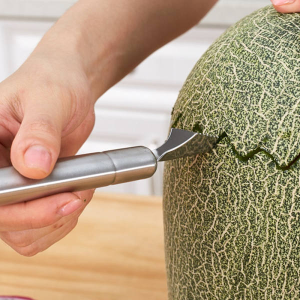 Rustfrit stål vandmelon frugt skåret dobbelt hoved pulp ske frui