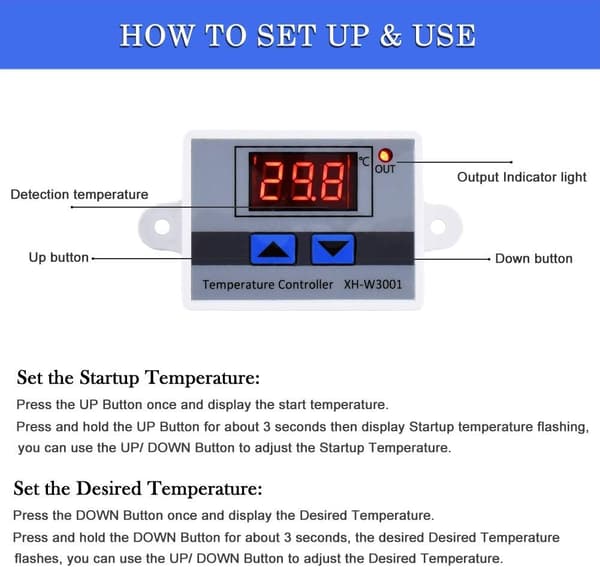220V Digital Led Temperaturregulator Modul, XH-W3001