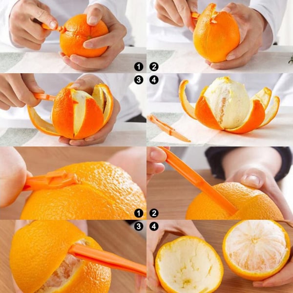 Appelsin sitronskall, sett med 10 sitrusfruktskrellere i plast