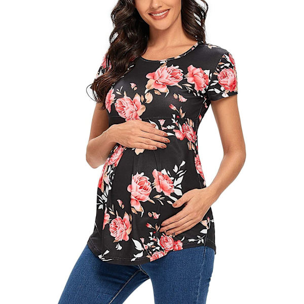 Maternity Toppar Off Shoulder Kortärmad Sid Rynkad Graviditet T