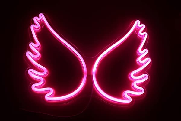 Neonlys rosa LED-engelvinge USB-drevet nattlys