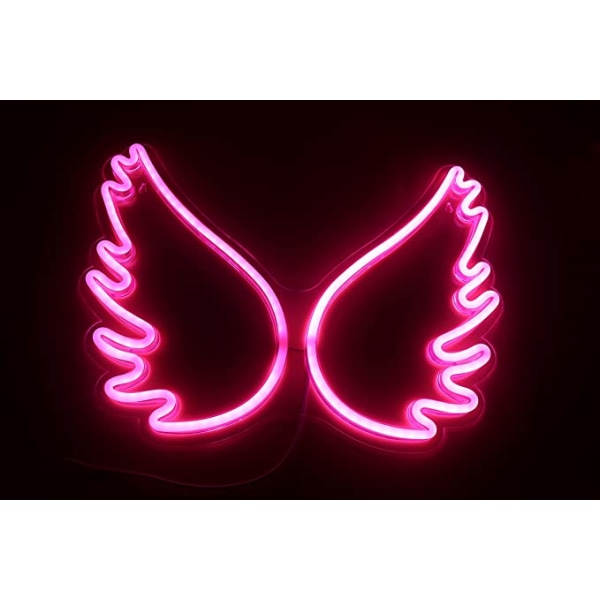 Neonlysskilt Rosa Farge LED Angel Wing USB Operated Night Lig