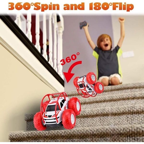 Vandafvisende Fjernstyrede Biler, 360° Flip Stunt Bil med Cool LED