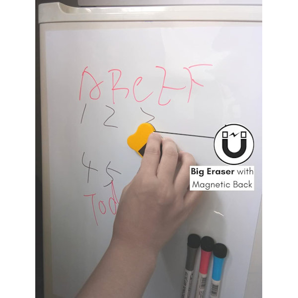 1 x magnetisk whiteboard, 3 penne, 1 whiteboard-viskelæder Magnetisk wh