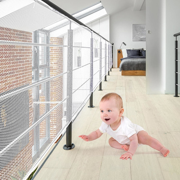 Trappebeskyttelsesnet, Sikkerhedsnet, Balkon Trappebeskyttelsesnet, 2m*78cm A