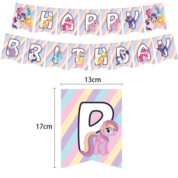 36 stk Pony regnbue enhjørning pink Pony Paulie pige fødselsdagsfest