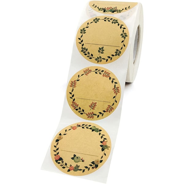 500 stykker selvklæbende etiketter, 5 cm syltetøjsklistermærker, kan bruges til