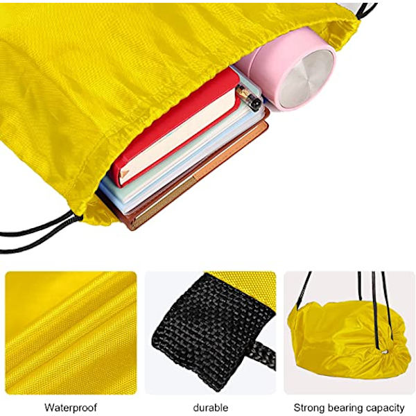 2 stk Sports Drawstring Bag, Vanntett Drawstring Backpack S