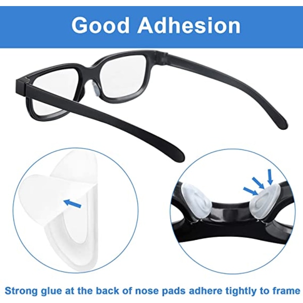 24 par självhäftande glasögon näskuddar, halkfri D-form silikon G