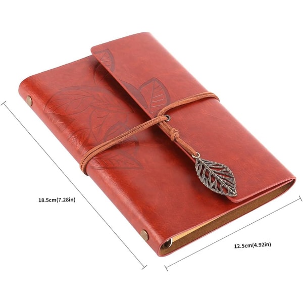 Brun imiteret læder notesbog - Vintage Pu læder rejsejournal