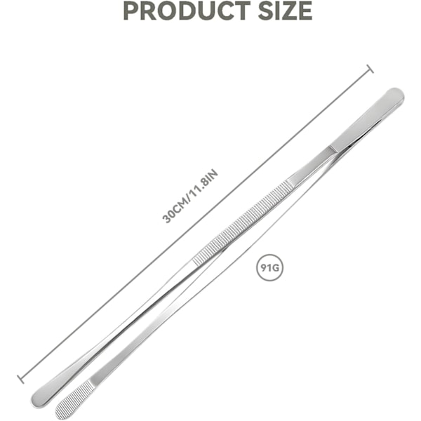 Køkkentweezers 30 cm, Madlavningstweezers, Penseltænger, Kødtænger, Perfekt til kokke, familiefester, BBQ