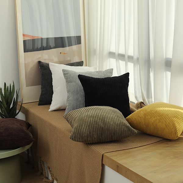 (Mörkgrå) Kuddfodral set om 2 sammet kuddfodral 45x45 cm,