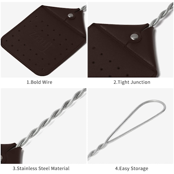 2 stk. robust læder fluesmækker - Heavy Duty fluesmækker med holdbart metalhåndtag, 17,5” rustik insektsmækker til fluer, bier og mere (chokolade)