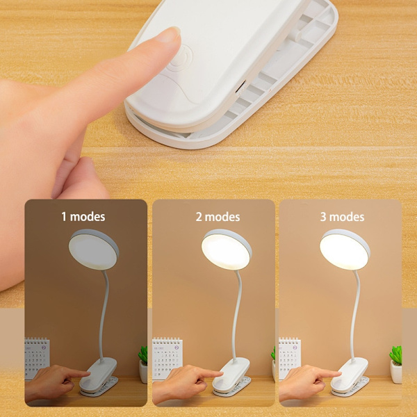 Bordlampe USB-lading bordlampe med sengeklemmelesing