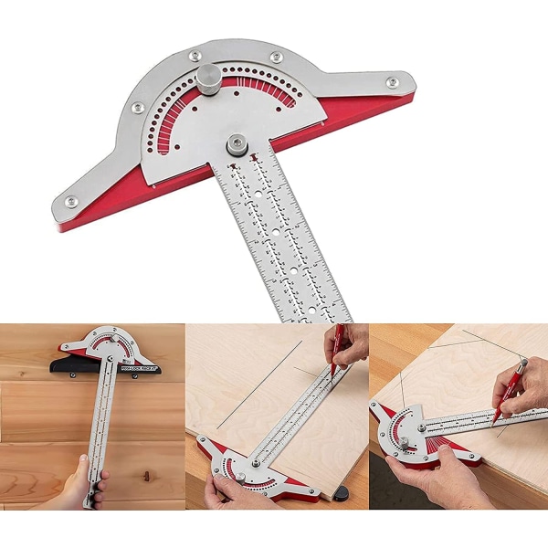 10 Inch Carpenter's Edge Ruler Stainless Steel Protractor Carpen