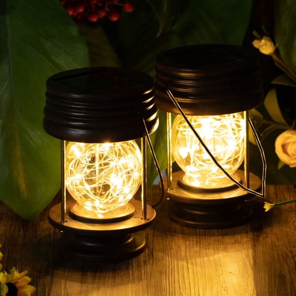 2 pakke solar lanterner utendørs vanntette hengende lys Decorati c1e8 |  Fyndiq