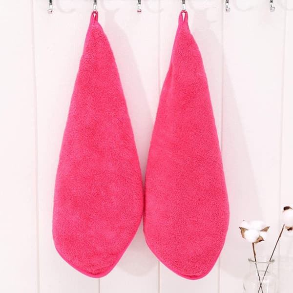 (25 x 30 cm, Pink Farve) Hængende Håndklæde Korals Microfiber Fle