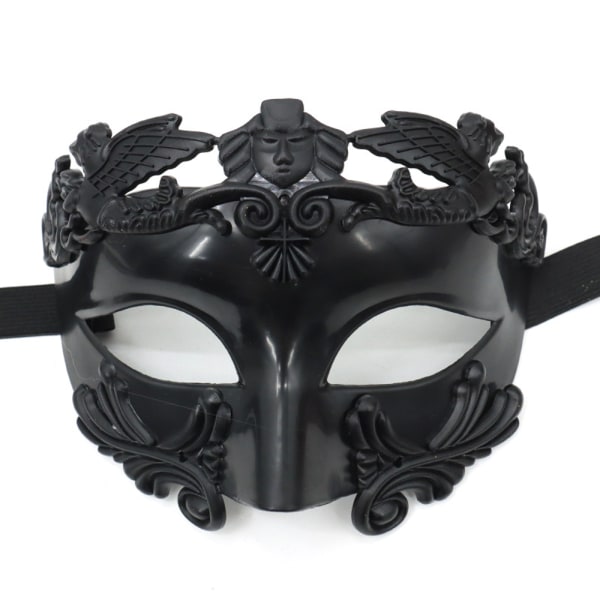 Black Masquerade Mysterious Mask for Men Mardi Gras Hallowee