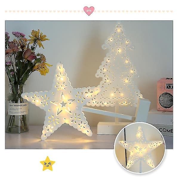 Led stjernebordlampe 29 cm bordlampe vindusdekorasjon stjerne