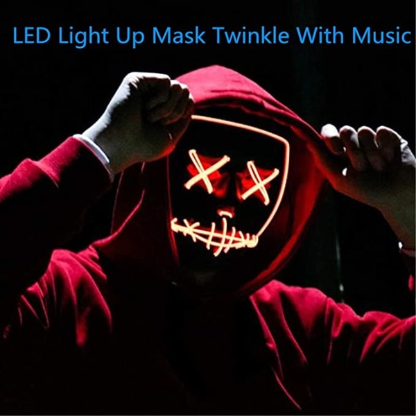 Halloween LED Mask Wire Scary Mask for Halloween Festival Party