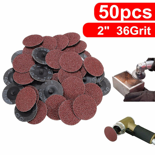 50 st 36 Grit 2'' Roll Lock Sandpapper Slipdiskar Typ R Roloc