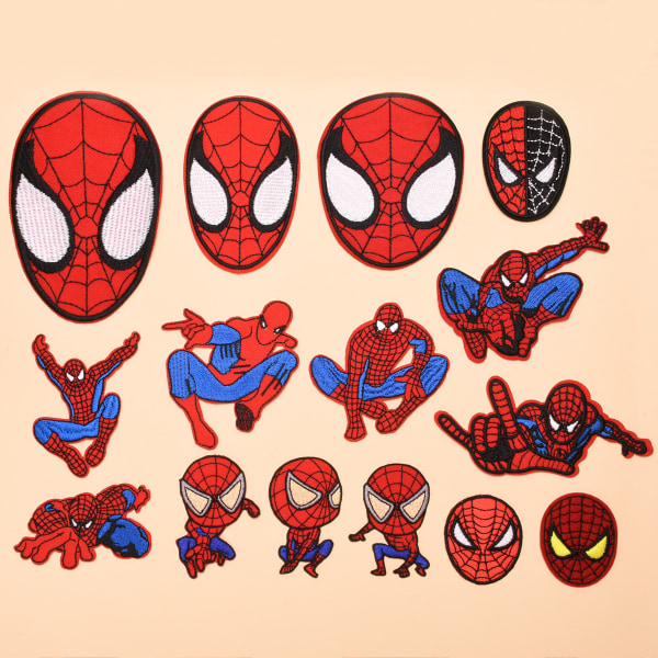 Iron-on Patch 15 Pieces Embroidered Spider Man Iron-on Patches P