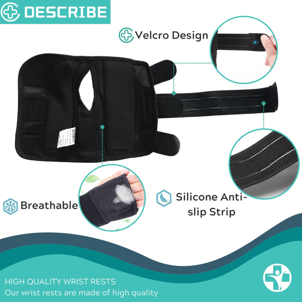 Håndledsstøtte Skinne-justerbare højre håndledsstøtter, håndledsstøtte