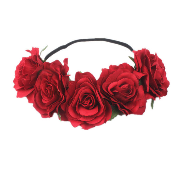 Rose Red Rose Flower Crown Woodland Hair Wreath Festival Headban